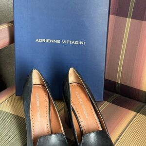 Adrienne Vittadini Black Leather Heels